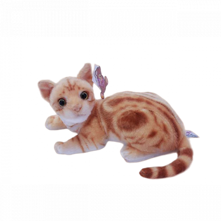 Мягкая игрушка Кошка Рыжий мрамор лежит 1цв.