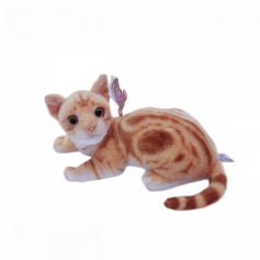 Мягкая игрушка Кошка Рыжий мрамор лежит 1цв.