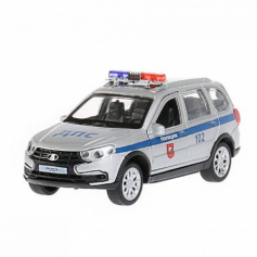 Машина металл свет-звук LADA granta cross2019полиц12см,двери,багажн,сереб,кор Технопарк в кор.2*36шт
