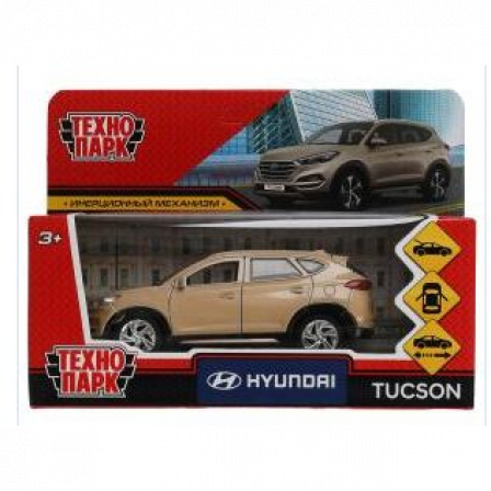 Машина металл HYUNDAI TUCSON длина 12 см, двери, багаж., инер, бежевый, кор. Технопарк в кор.2*36шт