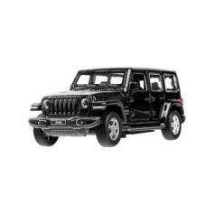 Машина металл JEEP WRANGLER SAHARA 12 см, двери, багаж, инерц, черный, кор. Технопарк в кор.2*36шт