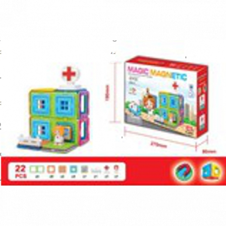 Конструктор магнитный, 22 детали, в/к 27*18*8 см