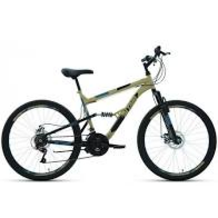 26" Велосипед ALTAIR MTB FS 26 1.0 (26" 18 ск. рост 16") 2020-2021, бежевый/черный, RBKT1F16E002
