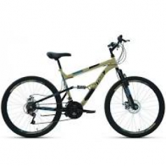 26" Велосипед ALTAIR MTB FS 26 1.0 (26" 18 ск. рост 16") 2020-2021, бежевый/черный, RBKT1F16E002