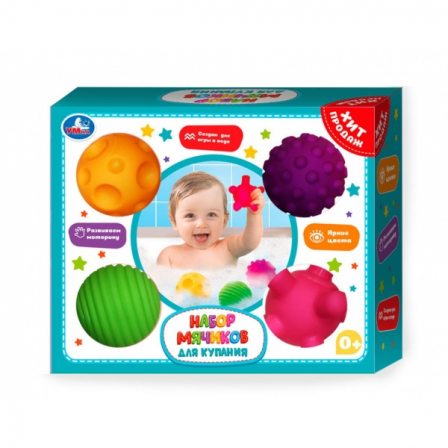 Развивающие мячики для купания 4 шт. в кор. Умка в кор.2*60наб
