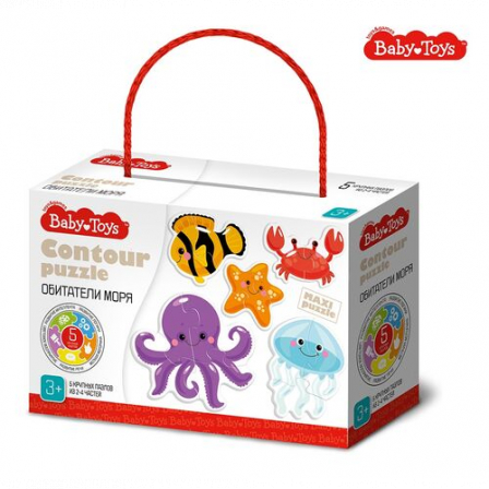 Пазлы контурные "Обитатели моря" Baby Toys