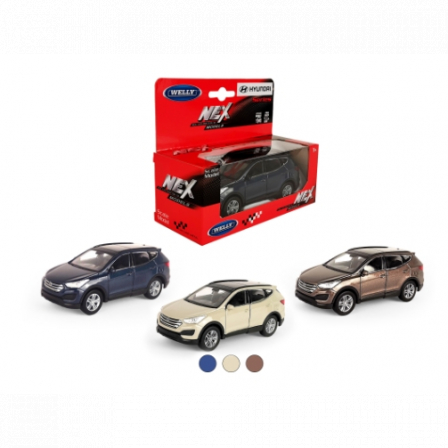 *Машинка WELLY 1:38 Hyundai Santa Fe, пруж. мех., цв. в асс.