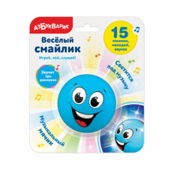 Веселый смайлик Голубой