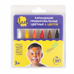 Карандаши гримировальные цветные LPFPS-06 6 цв.21 г Звери