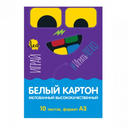 Картон белый высококачественный LPCB-01 A3 29.7 х  42 см  10 л.  1 цв. .