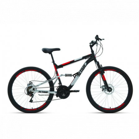 26" Велокомплект ALTAIR MTB FS 26 2.0 D (26" 18 ск. рост 16") 2022, черный/красный