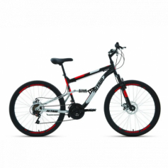 26" Велокомплект ALTAIR MTB FS 26 2.0 D (26" 18 ск. рост 16") 2022, черный/красный
