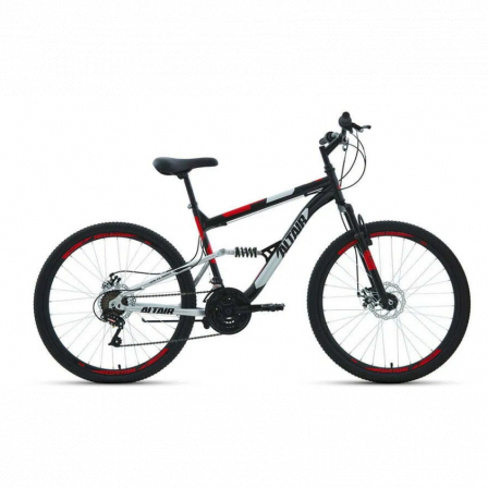 26" Велокомплект ALTAIR MTB FS 26 2.0 D (26" 18 ск. рост 18") 2022, черный/красный
