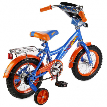 16" Велокомплект HOT WHEELS GW-тип, щиток, багаж., страх. кол., звонок, бутил (синий/красн)