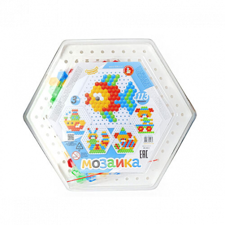 Мозаика шестигранная "Рыбка" 113 эл (шестигранная пласт.коробка)