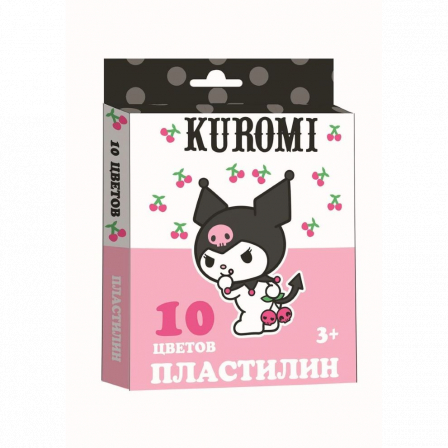 Пластилин 10 цветов Kuromi, 200 гр, стека пластиковая, картонная упаковка с европодвесом