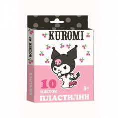 Пластилин 10 цветов Kuromi, 200 гр, стека пластиковая, картонная упаковка с европодвесом