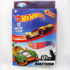 Пластилин 12 цветов "Hot Wheels"