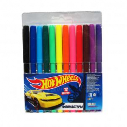 Фломастеры "Hot Wheels", 12 цветов