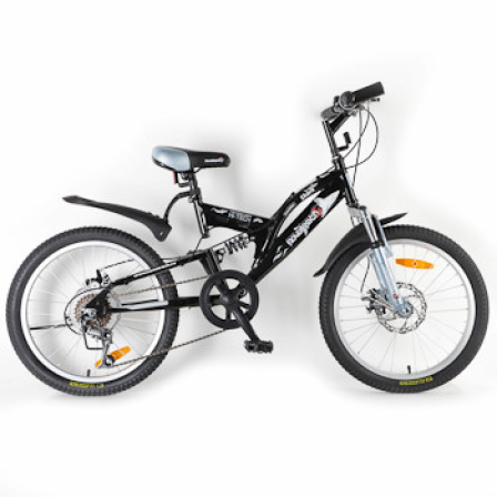 20" Велокомплект Novatrack SHARK сталь, диск. тормоз. 6ск, (черный)Microshift/Power