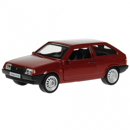 Машина металл LADA-2108 "СПУТНИК" 12 см, двери, багаж, инерц, вишневый, кор. Технопарк в кор.2*36шт