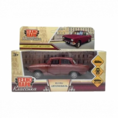 Машина металл азлк "москвич-2140sl", дл 12,5 см, дв, баг, ин, вишневый, кор. Технопарк в кор.2*36шт