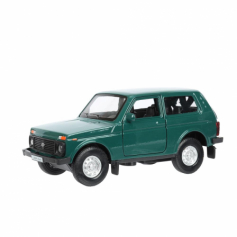 Машина металл LADA 4x4 длина 12 см, двери, багаж, инерц, зеленый, кор. Технопарк в кор.2*36шт