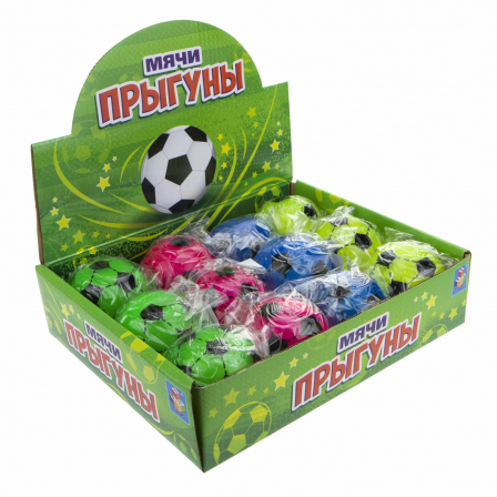 Мячик-прыгун ПВХ 5,5 см,  футбол, со светом, цвета в асс.
