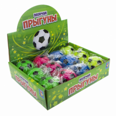 Мячик-прыгун ПВХ 5,5 см,  футбол, со светом, цвета в асс.