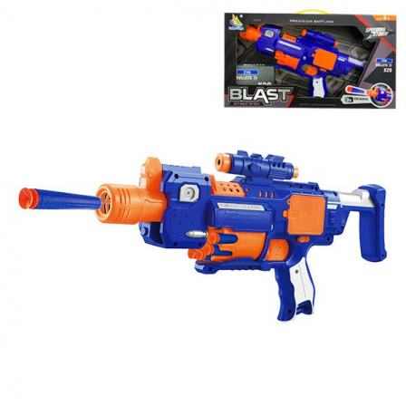 1toy Funmax "A62" бластер электрич., барабан на 10 выстрелов, в компл. 20 снарядов с присосками