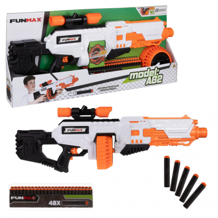 1toy Funmax "A82" бластер электрич., барабан на 30 выстрелов, в компл. 48 EVA снарядов