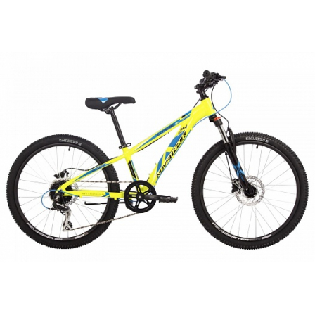 24" Велосипед NOVATRACK 24" EXTREME, алюм.рама 11", салатовый, 8-скор,RD360/EF505/TZ500, дисковый ги