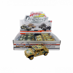 Машина инерц. металл. WB 1:24 Hummer военный со звуком и светом