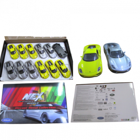 Машина 4.75" PORSCHE 918 SPYDER (желт, сереб)