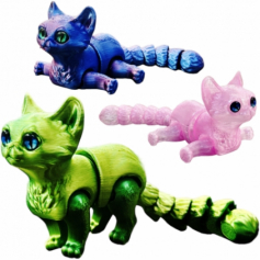 А Подвижная 3D фигурка. Кошка