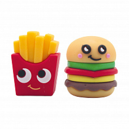 Точилка "Fast food", 3,5*2*1 см, софт тач, 1 отверствие, в ассортименте, в друме