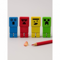 Точилка с ластиком My game, микс 4 цвета