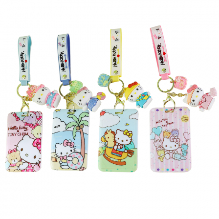 Бейдж на карабине с брелоком Hello Kitty. Материал ABS, размер бейджей 7*11 см.