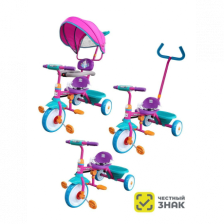 Велосипед 3 кол. 3 в 1 Moby Kids Принцесса,  9x7 EVA, розовый