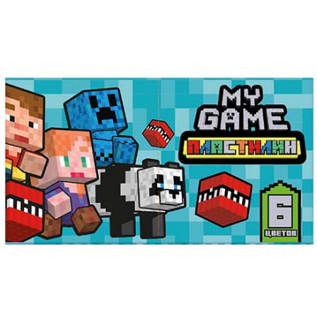 Пластилин 6 цветов My Game, 120 гр, стека пластиковая, в термоусадке, картонная упаковка