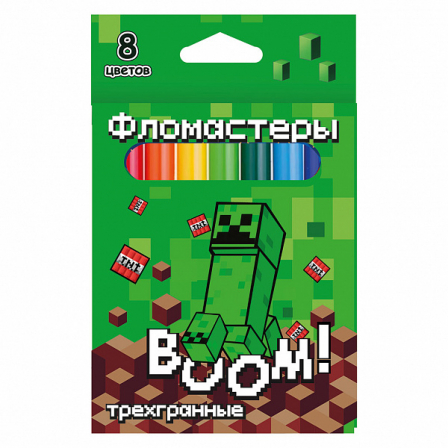Фломастеры My Game 8 цветов, треугольные, в картонной упаковке с европодвесом