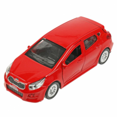 Машина металл KIA CEED длина 12 см, двери, багаж, инерц, красный, кор. Технопарк в кор.2*36шт