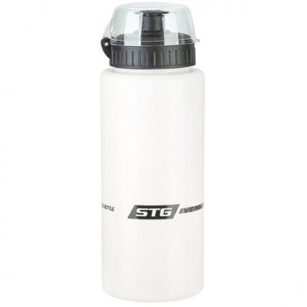 Велофляга STG DC-BT-54 600 мл с защит.  крышкой бел/черн