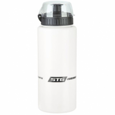 Велофляга STG DC-BT-54 600 мл с защит.  крышкой бел/черн