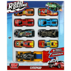 Машина металл ROAD RACING набор СУПЕРКАР 7,5 см, 9 шт,в ассорт, кор. Технопарк