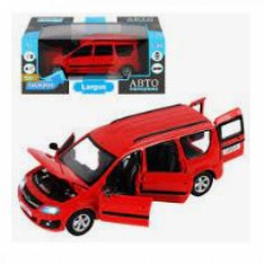 Машинка металл.ТМ "Автопанорама" 1:24 LADA LARGUS, красный, откр. 4 двери, капот, багажник, с