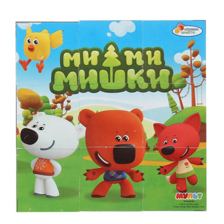 Набор из 9-и кубиков  в пленке Ми-ми-мишки настольные игры ИГРАЕМ ВМЕСТЕ в кор.30наб