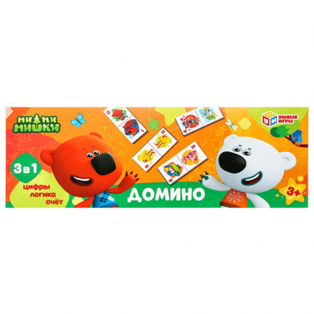 Ми-ми-мишки. Домино картонное. 350х120х30 мм. Умные игры в кор. 20шт