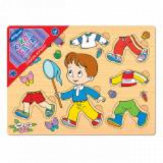 Игра из дерева "Одень куклу.Кукла Саша"