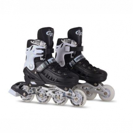 Роликовые коньки, "CITY-RIDE"S (29-33) черный PU колеса, перед. колесо со светом ABEC 7,л (